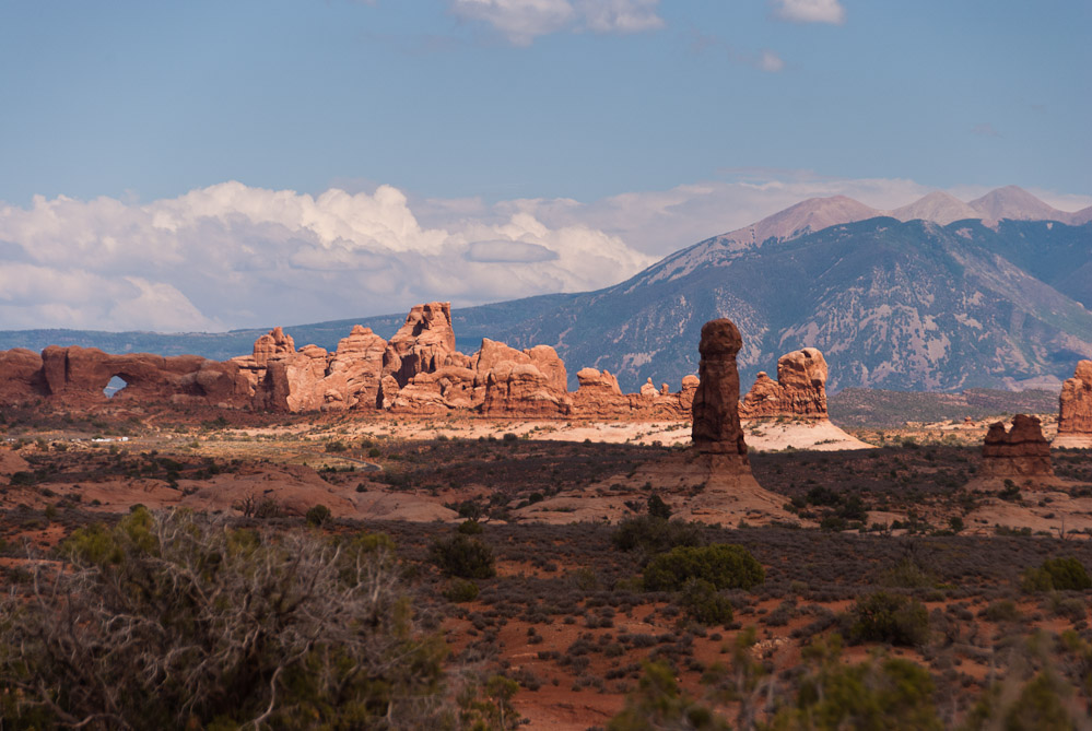 Arches National Park, with La Sal Mountains