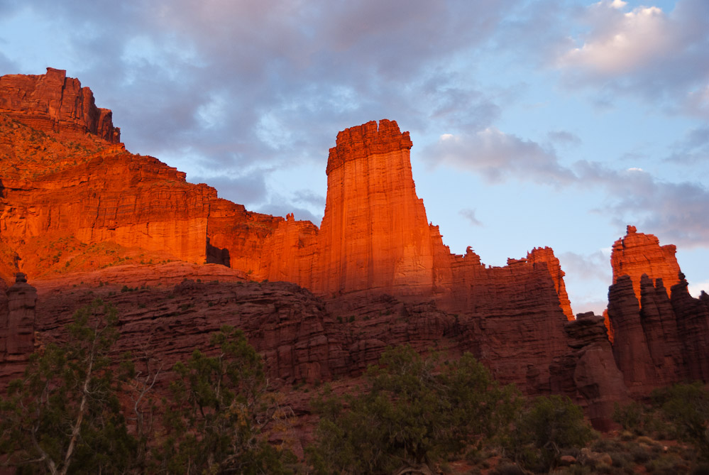 Sunset at Fisher Towers